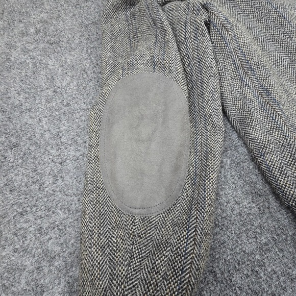 VTG Pendleton blazer mens 42 dark gray tweed wool herringbone elbow patches USA - Picture 8 of 13